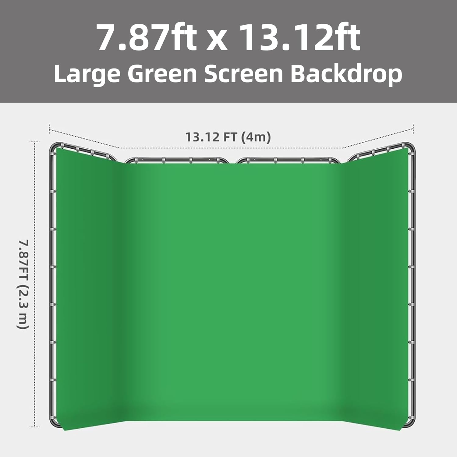 7.87ft x 13.12ft Green Screen Backdrop Kit with Stand | Adjustable Background, Large Collapsible Backdrop for Studio