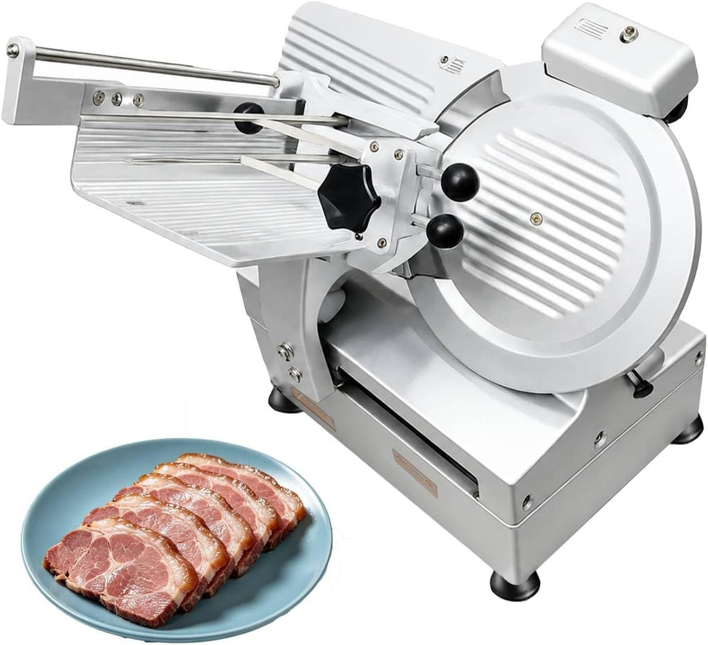 Deli Slicer, 550W Automatic Meat Slicer with 10 Inch Premium Steel Blade, Adjustable 0-0.24 Inch Thickness