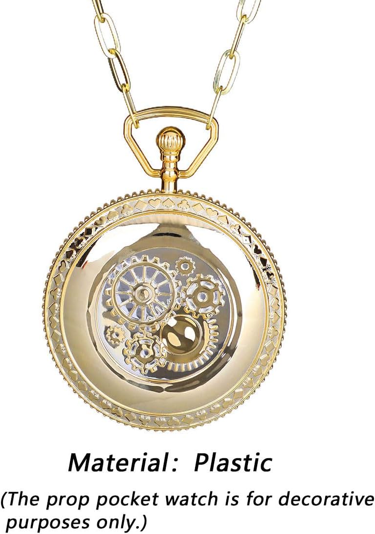 3.7'' Gold Pocket Watch Prop Themed Costume Accessory | NO FUNCTION For Halloween Cosplay Costume Parties Theater