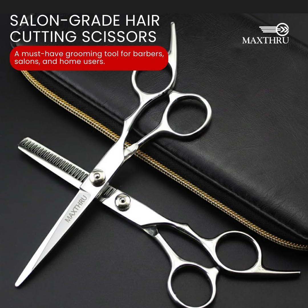 Hair Cutting Scissors & Thinning Shears Kit, Professional Stainless Steel Hair Scissors Set, Razor Sharp Barber