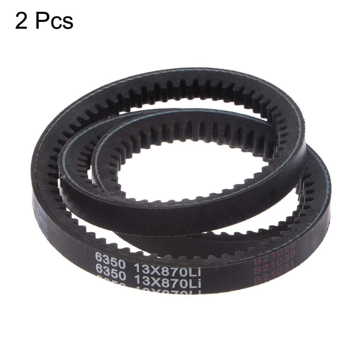 HARFINGTON 2pcs 13x870 Cogged V-Belts AX Section Drive Raw Edge Belt 870mm Inner Girth 13mm Width 8mm Thickness EPDM for Power Transmission