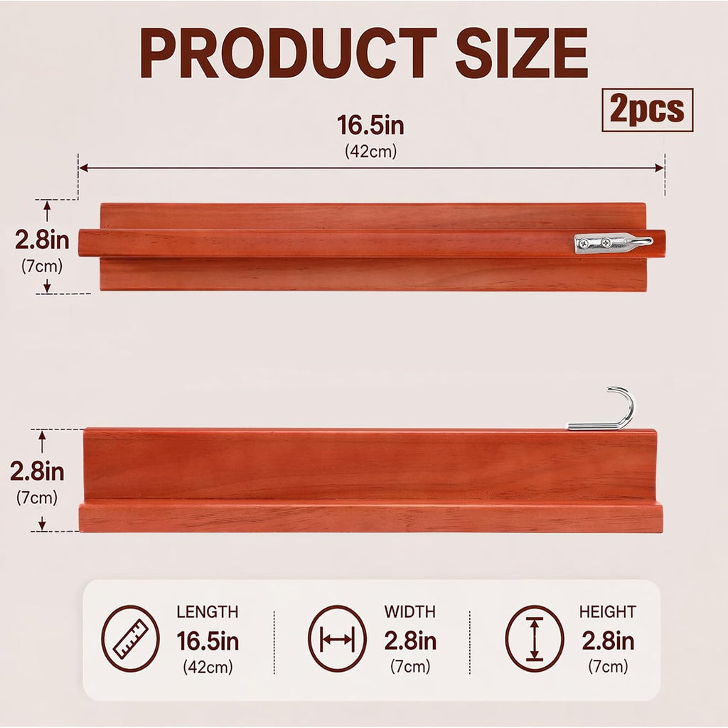 1 Pcs 17" Folding Pine Wood Saddle Rack Wall Mount,Brown