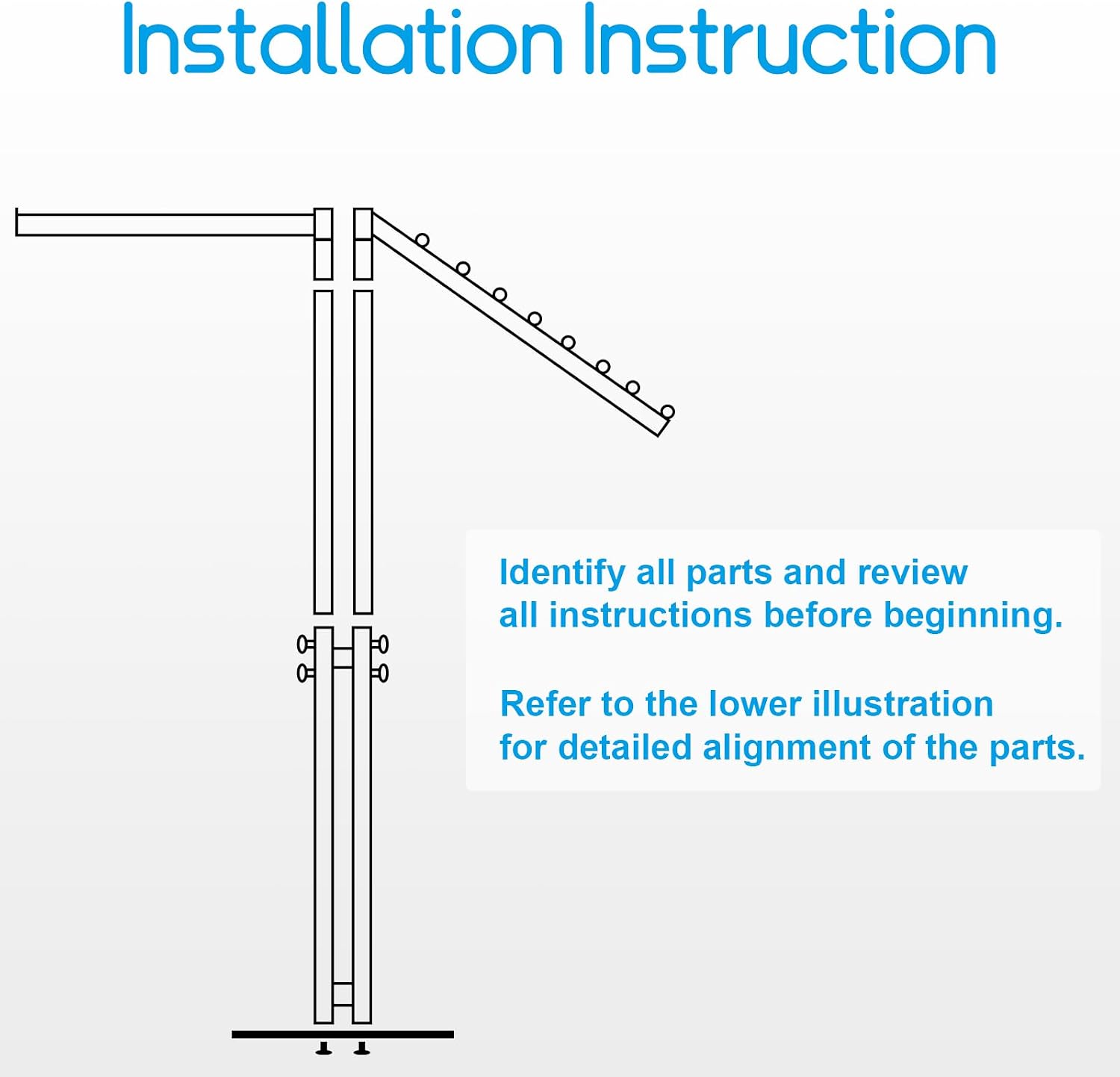 2 Way Clothing Rack with Straight and Slant Arms Heavy Duty Clothes Garment Rack for Retail Restaurants Storage