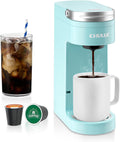 Slim Single Serve Coffee Maker, Lightweight Pod Coffee Machine, Cyan | Fast-Heating Boiler System, 4-Hole Needle for