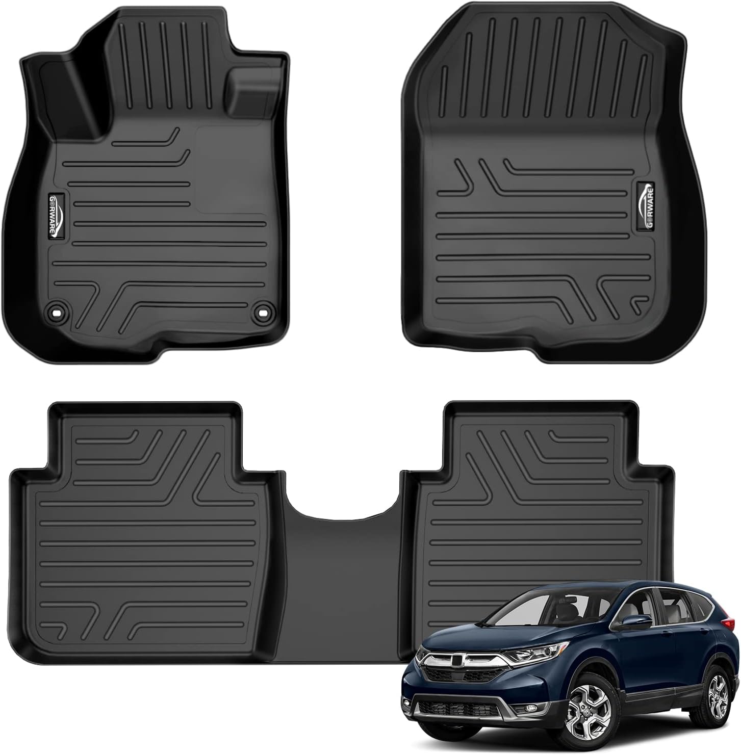 Floor Mats for CRV, 3D Floor Liner Compatible with CR-V 2022 2021 2020 2019 2018 2017, Front and Rear Row Floor