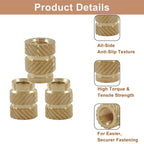 ZOCCVI Brass Threaded Inserts, M3x6.5x5mm, 100 Pcs