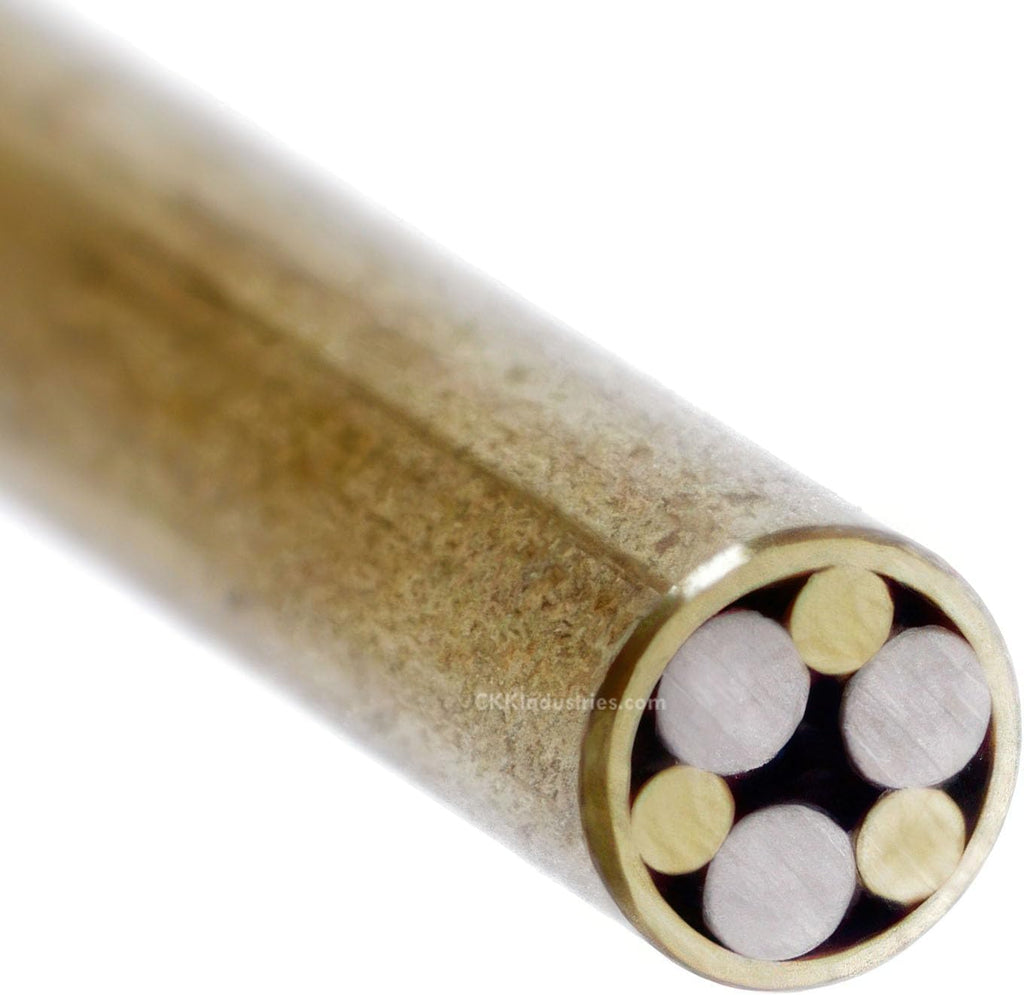 Mosaic Pin - (0.187 (3/16) Inch Diameter) - (601BBS) - (Brass Outer Material)(Brass & Stainless Steel Inner Material)