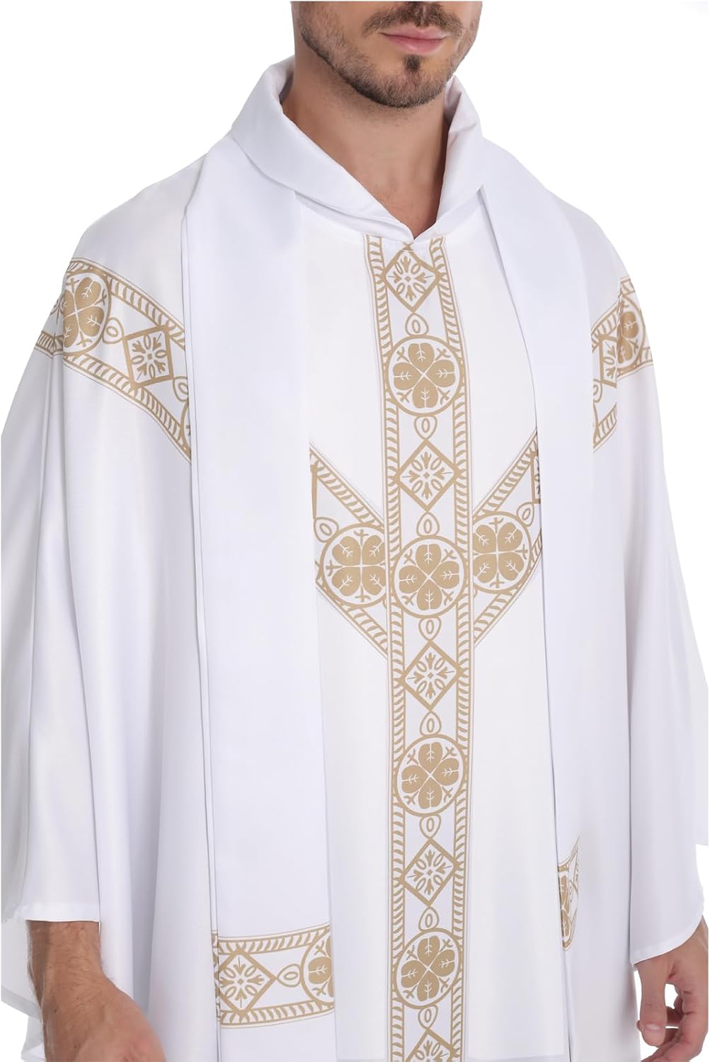 Church Catholic Priest Chasuble Vestments Clergy Robes for Men Priest Outfit Church Mass Vestments Robe with Stole