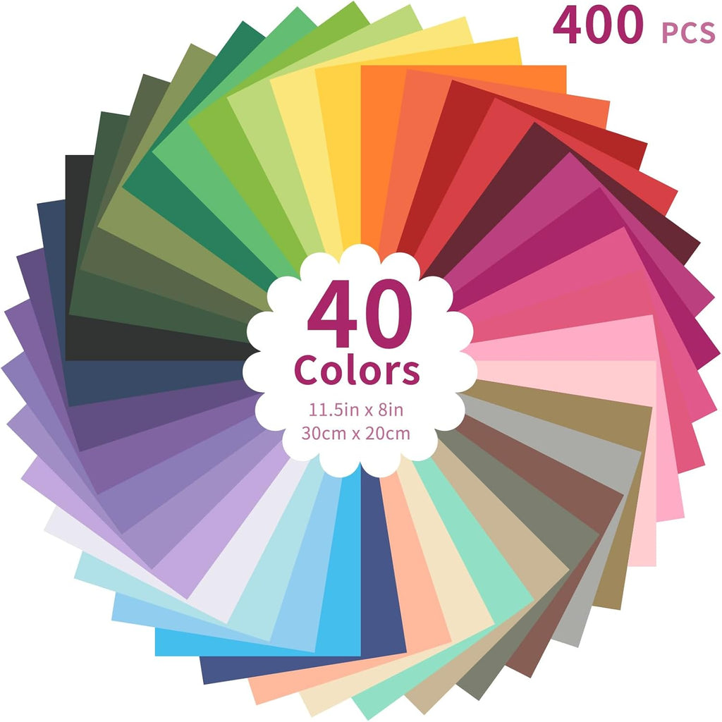 400 Sheets Rainbow Tissue Paper Bulk, 40 Colors 11.5in x 8in