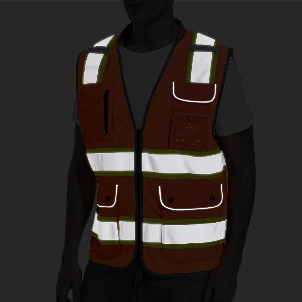 Reflective Safety Vest for Men and Women - High Visibility Construction Vest - Dual Tone Reflective Strips
