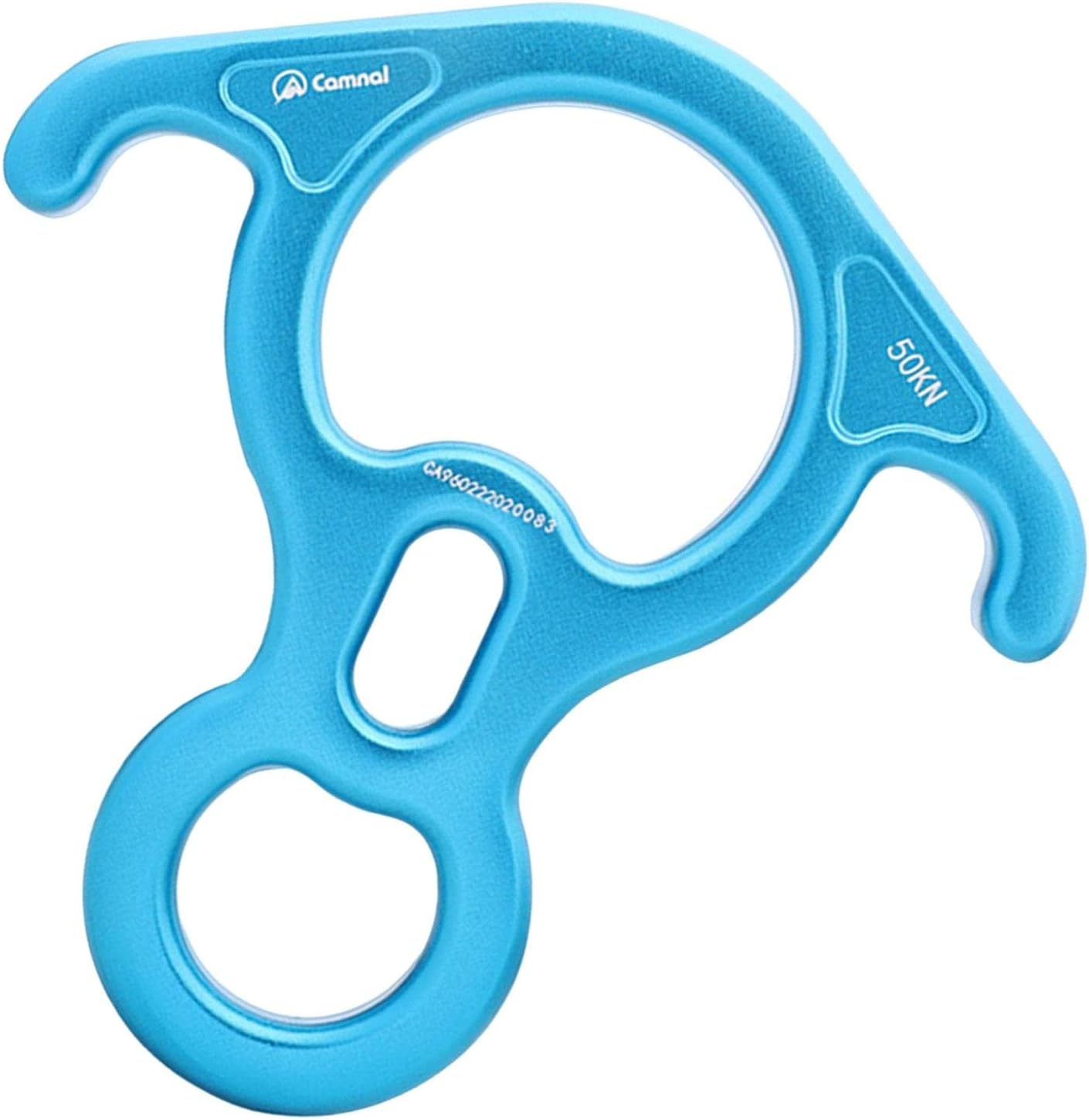 50kN Figure 8 Descender for Rescue Operations, Aluminum Alloy Belay Device, Blue (1 Piece)