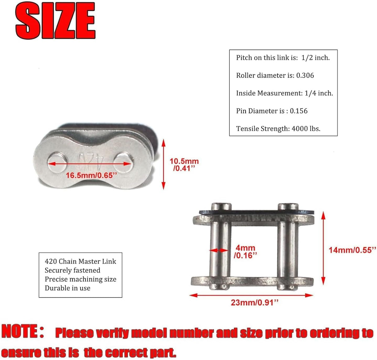 #420 Chain Master Link Roller Steel Alloy Roller Chain