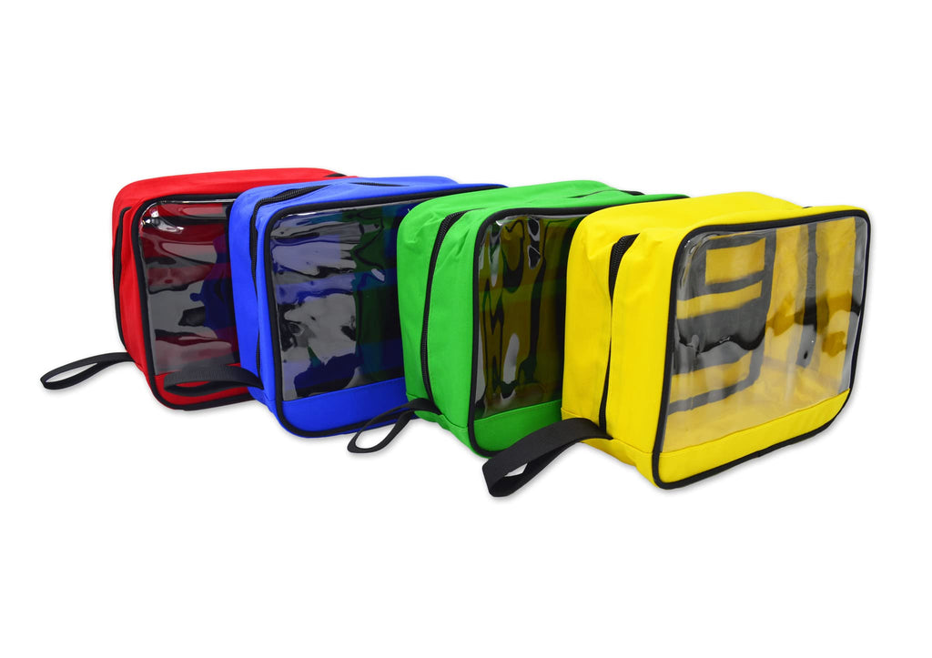 Premium Color Coded Organizer First Aid Kit Accessory Pouches - Extra Large - Zippered Bag with Transparent Window