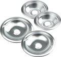 Electric Stove Drip Pans for GE Hotpoint Kenmore, Chrome 4-Pack