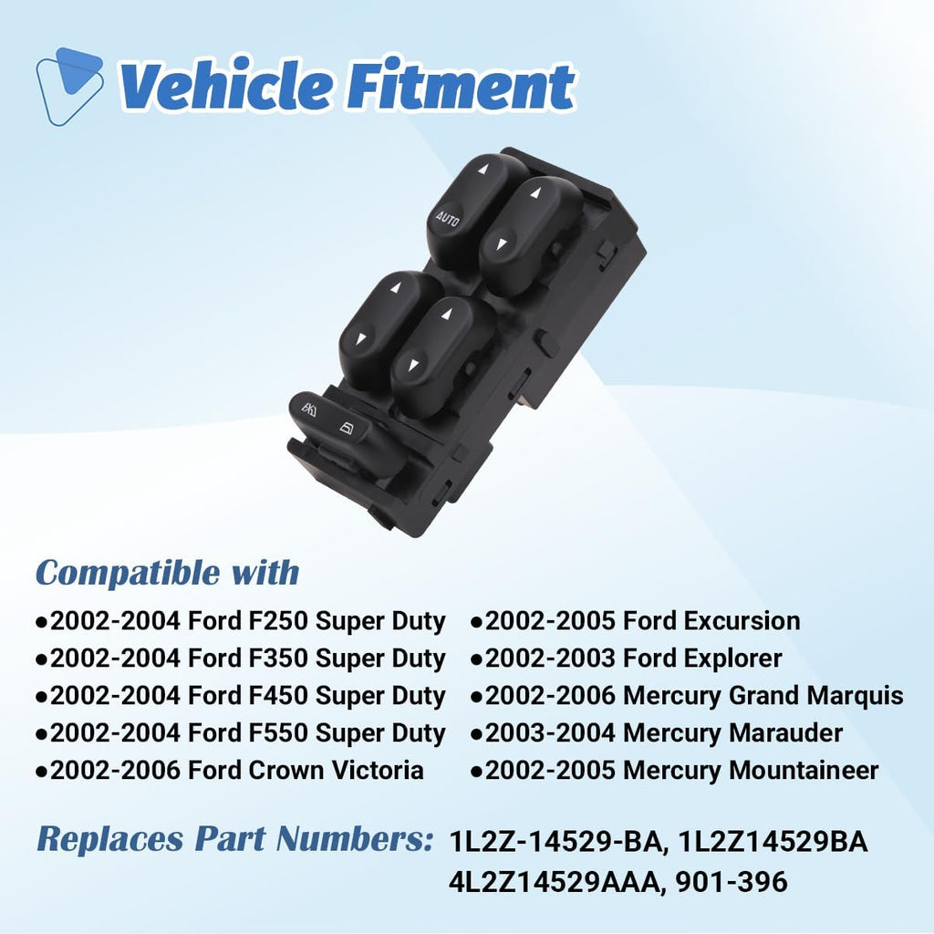 Power Window Switch Control Button Compatible with Ford F250 F350