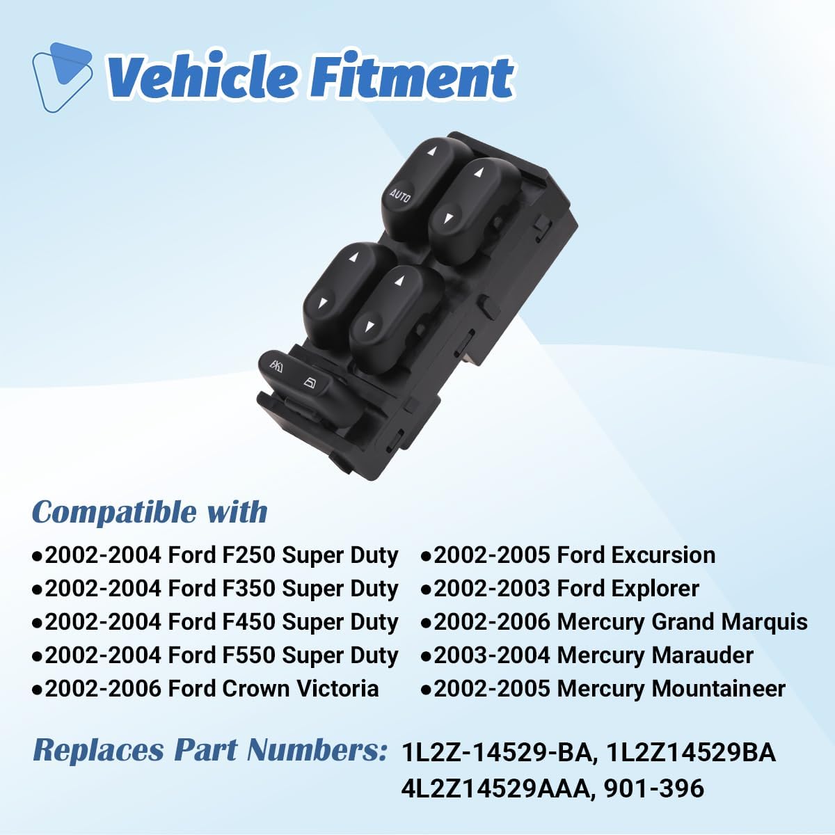 Power Window Switch Control Button Compatible with Ford F250 F350