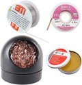 4-in-1 welding tool set, soldering iron tip cleaner + 0.6mm solder wire (1.76 oz / 50 g) + Rosin Solder Flux Paste