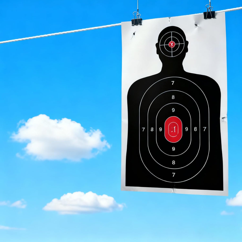 Silhouette Paper Shooting Target for The Range, Aiming Target Practice Paper for Indoor and Outdoor Shooting, Gun