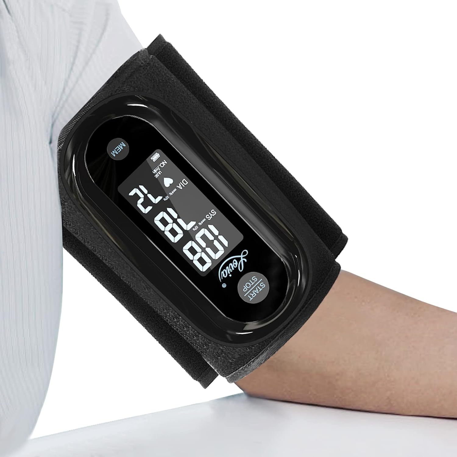 Blood Pressure Monitor Upper Arm with One Piece Design, Digital BP Machine for Home Use with Cuff Size 9-14 Inch
