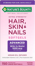 Advanced Hair, Skin & Nails, Argan-Infused Vitamin Supplement with Biotin and Hyaluronic Acid, 150 Rapid Release