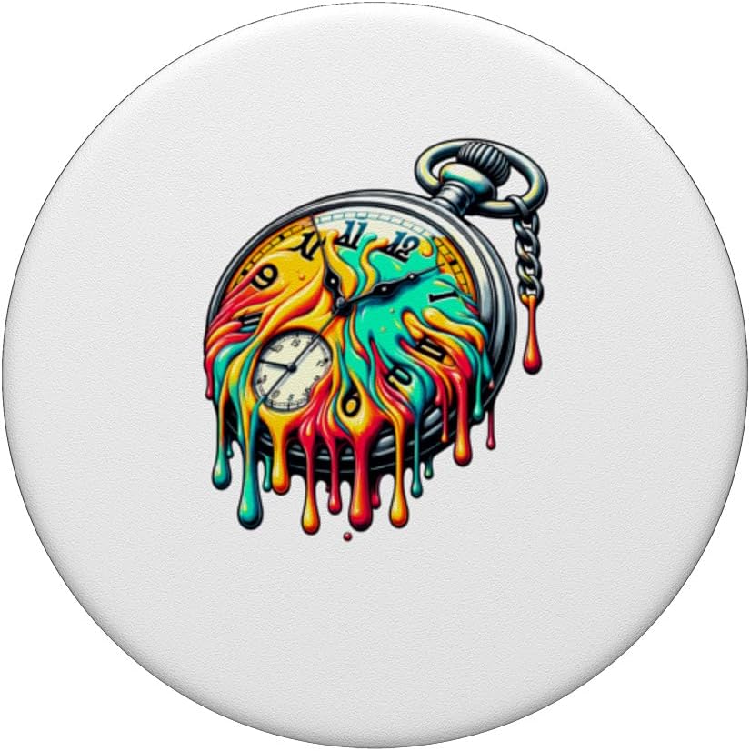 Dripping Paint Vintage Pocket Watch Chain Retro PopSockets Adhesive PopGrip