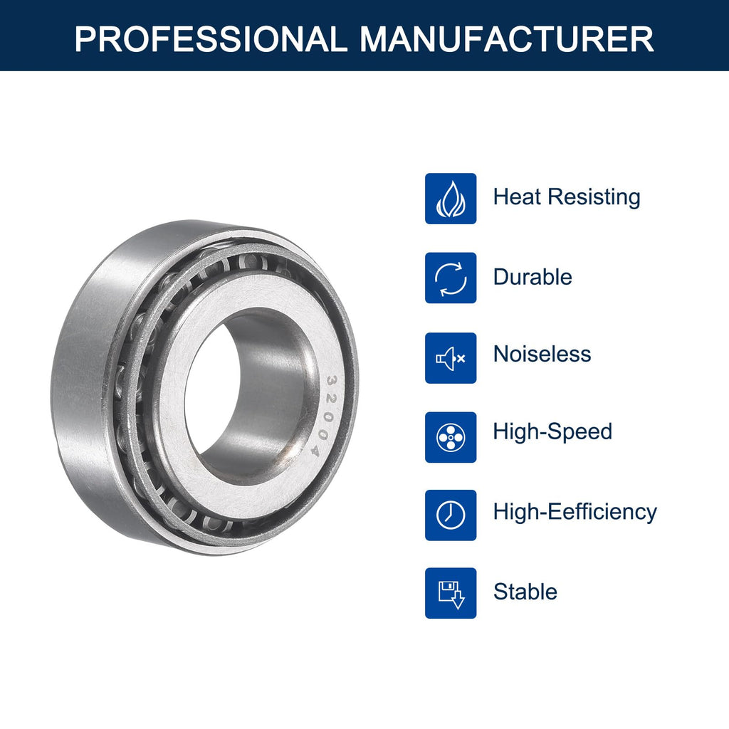 HIPicco 2 Pack 32004 Tapered Roller Bearing Cone and Cup Set