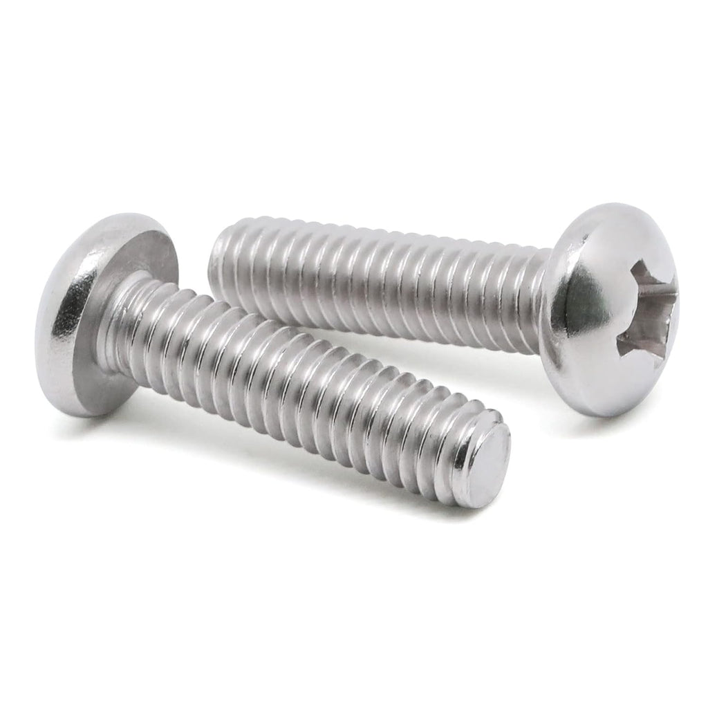 10-32 x 1 Pan Head Machine Screws, Fully Threaded, 304 Stainless Steel 18-8, Bright Finish, Pack of 50