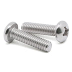 10-32 x 1 Pan Head Machine Screws, Fully Threaded, 304 Stainless Steel 18-8, Bright Finish, Pack of 50