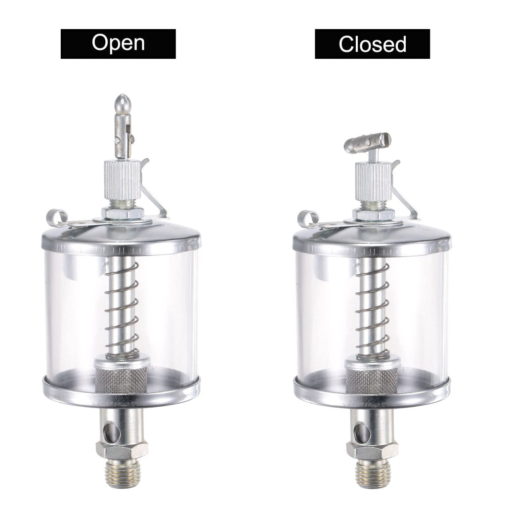 uxcell Needle Valve Type Oil Cup G1/4 Thread 100ml Sight Gravity Drip Feed Oiler