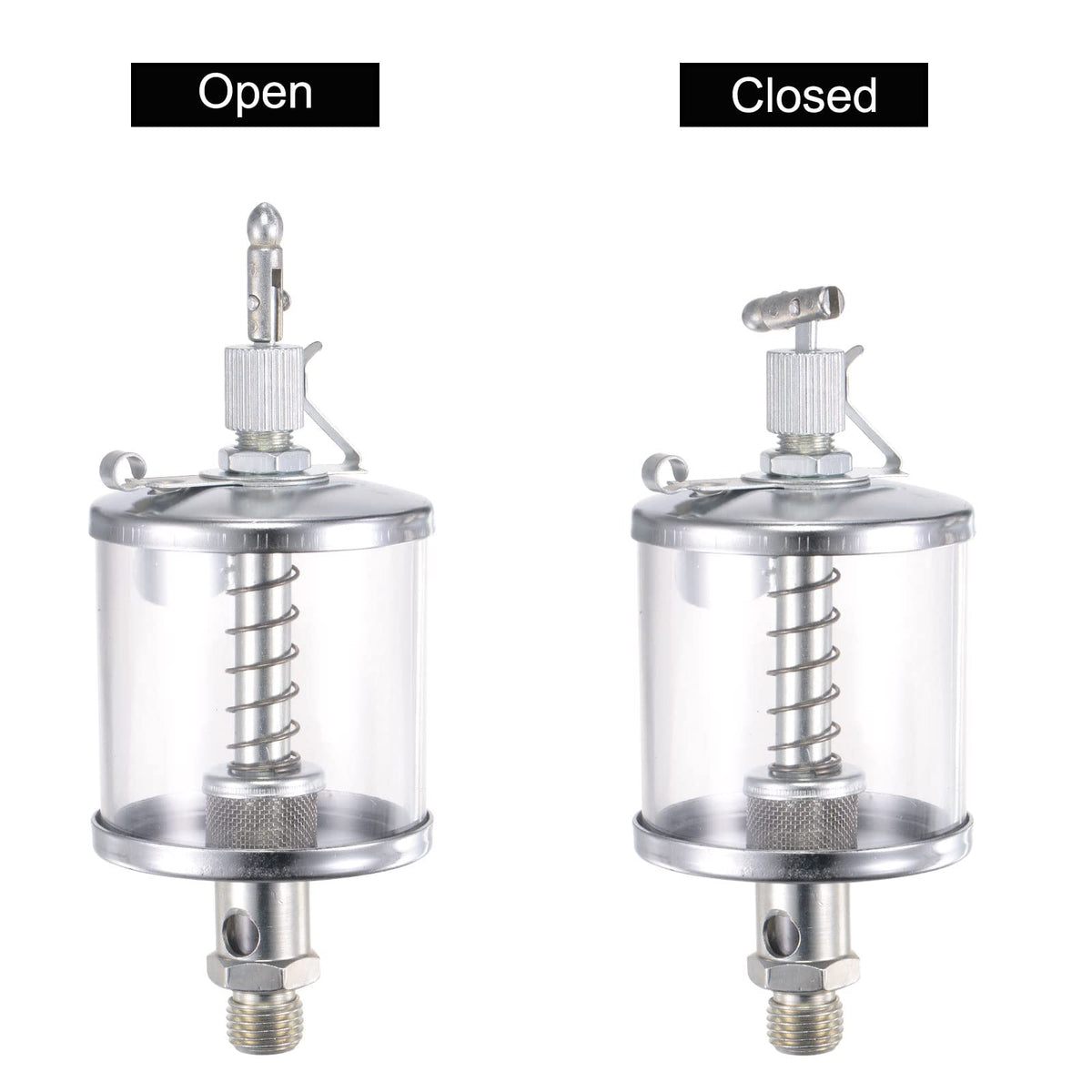 uxcell Needle Valve Type Oil Cup G1/4 Thread 100ml Sight Gravity Drip Feed Oiler