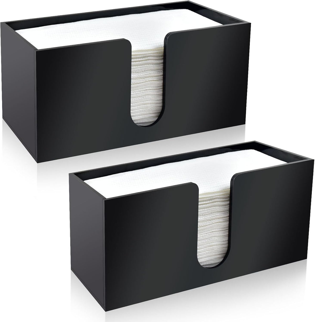 Paper Towel Holder Countertop, Black Acrylic Napkin Dispenser,2 Pack
