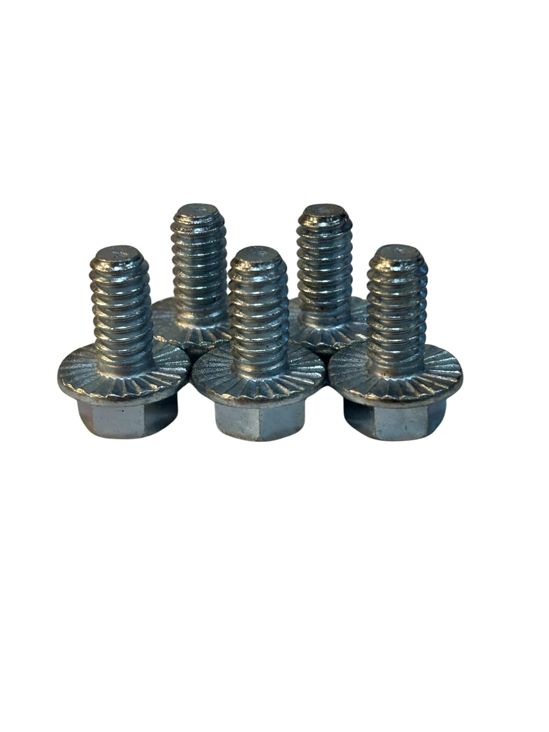 (100 Pieces) 1/4-20x1/2 Grade 5 Serrated Hex Flange Bolts Screws UNC Coarse Full Threads Zinc Clear Trivalent