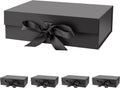 5-Pack Black Gift Boxes with Lid for Presents 10.5x7.5x3.1 Inches