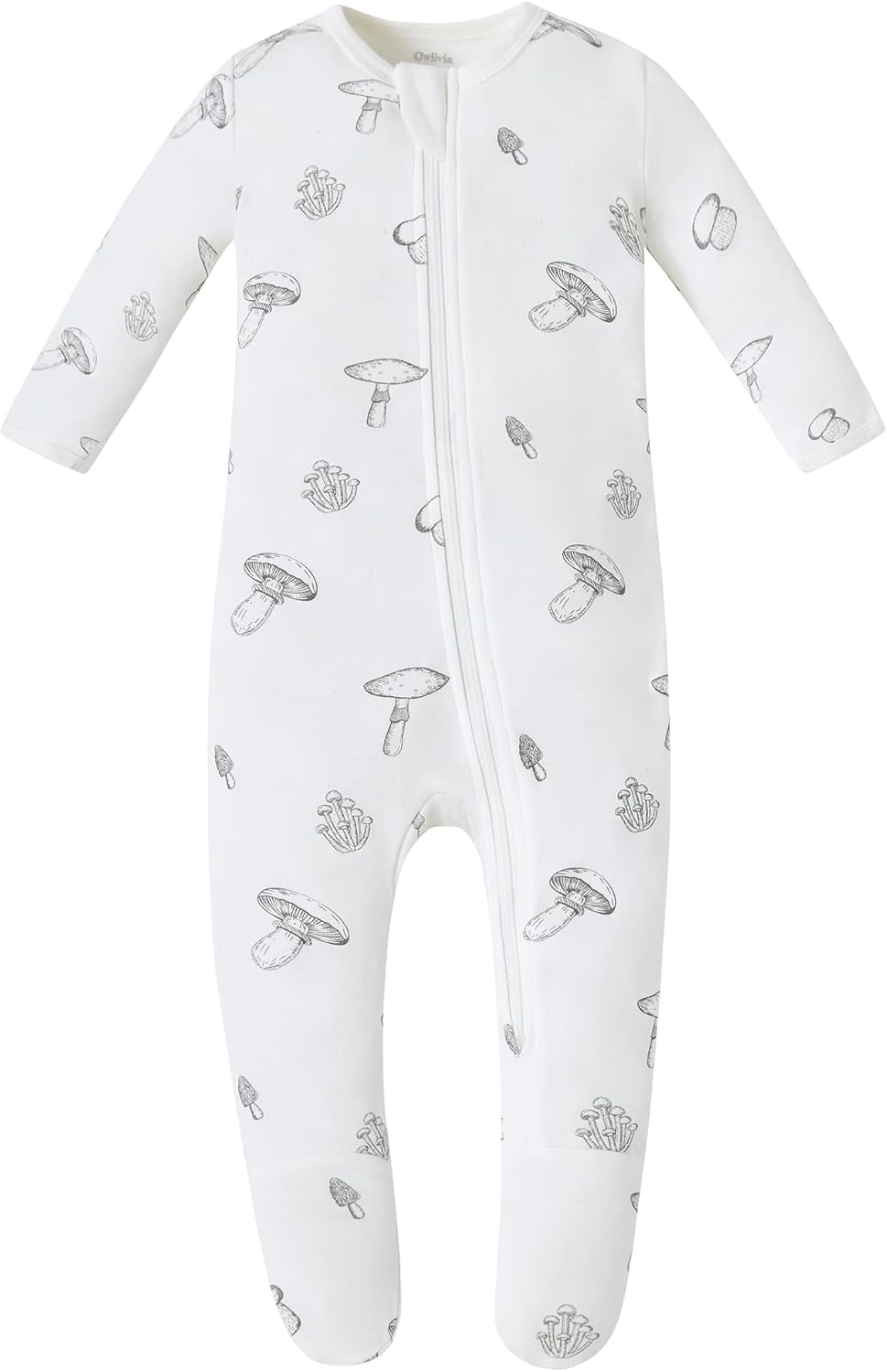 Baby Footed Pajamas 0-18M, Organic Cotton Zip Sleeper, Long Sleeve