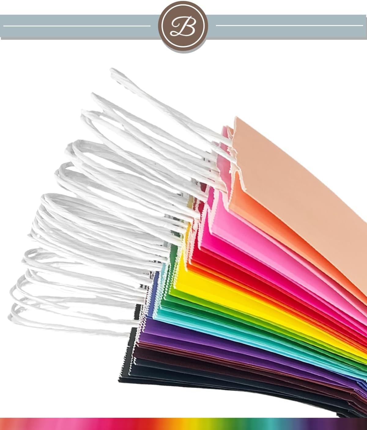 32Pcs Paper Gift Bags with Handles, 16 Different Senior Colors