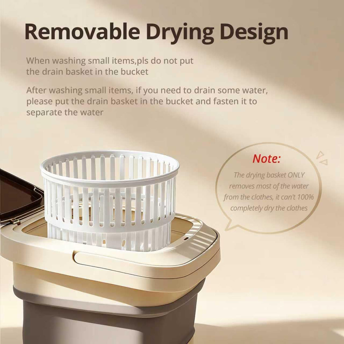 Portable Washing Machine, 16L Upgraded with Spin Basket, Small Washer portable for Underwear, Delicate Clothes, and