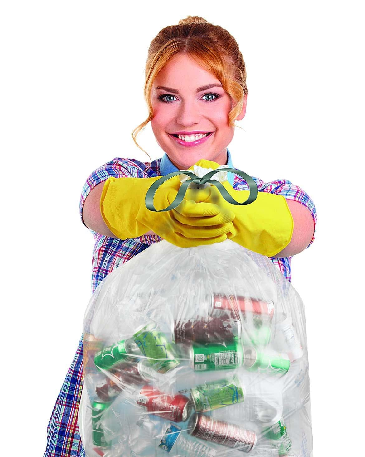 13 Gallon Clear Drawstring Trash Bags - 60 Pack