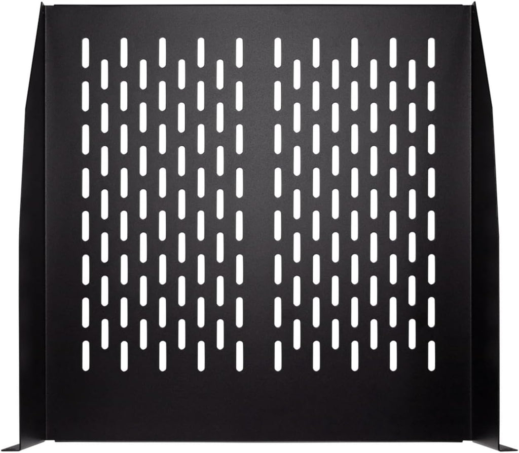 NavePoint 2U 19-Inch Universal Vented Rack Mount Cantilever Fixed Server Cabinet Shelf 18-Inches Deep Black