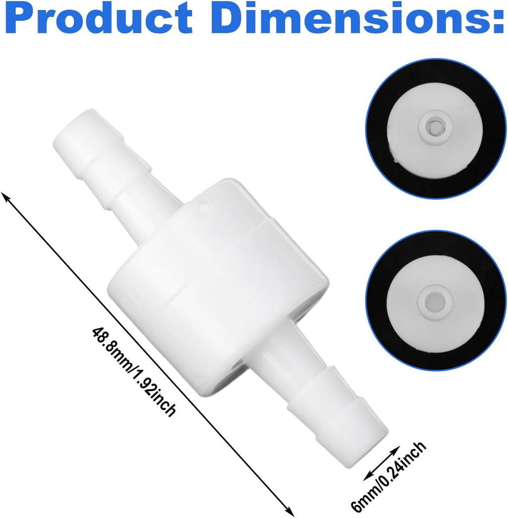 2pcs 1/4" One Way Inline Check Valve