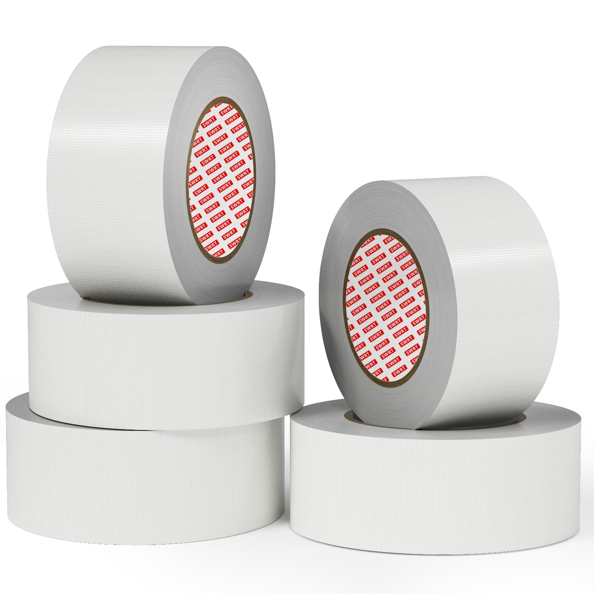5 Pack Duct Tape White Heavy Duty,2 in x 30 YD (Total 150YD), 9 Mil