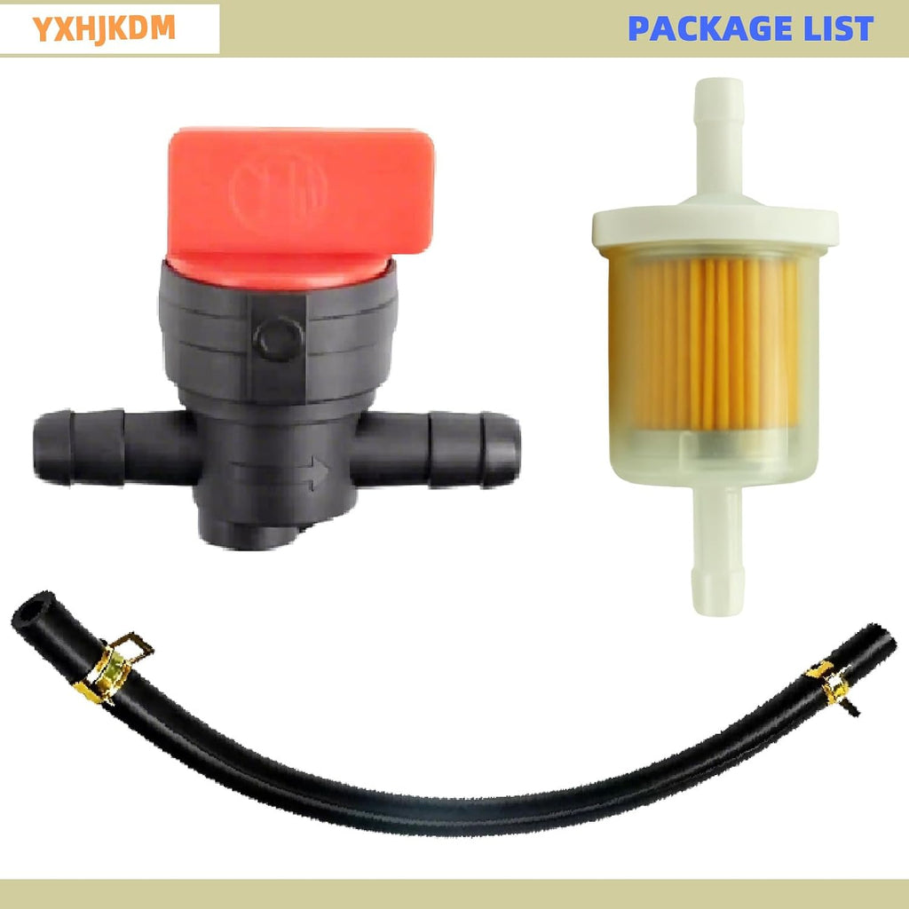 5414K 1/4" Gas Fuel Line Hose Inline Fuel Filter Fuel Shut Off Valve Kit Fit for Briggs & Stratton 283207 791850 95162S 691035 698183 Lawn Mower Small Engines