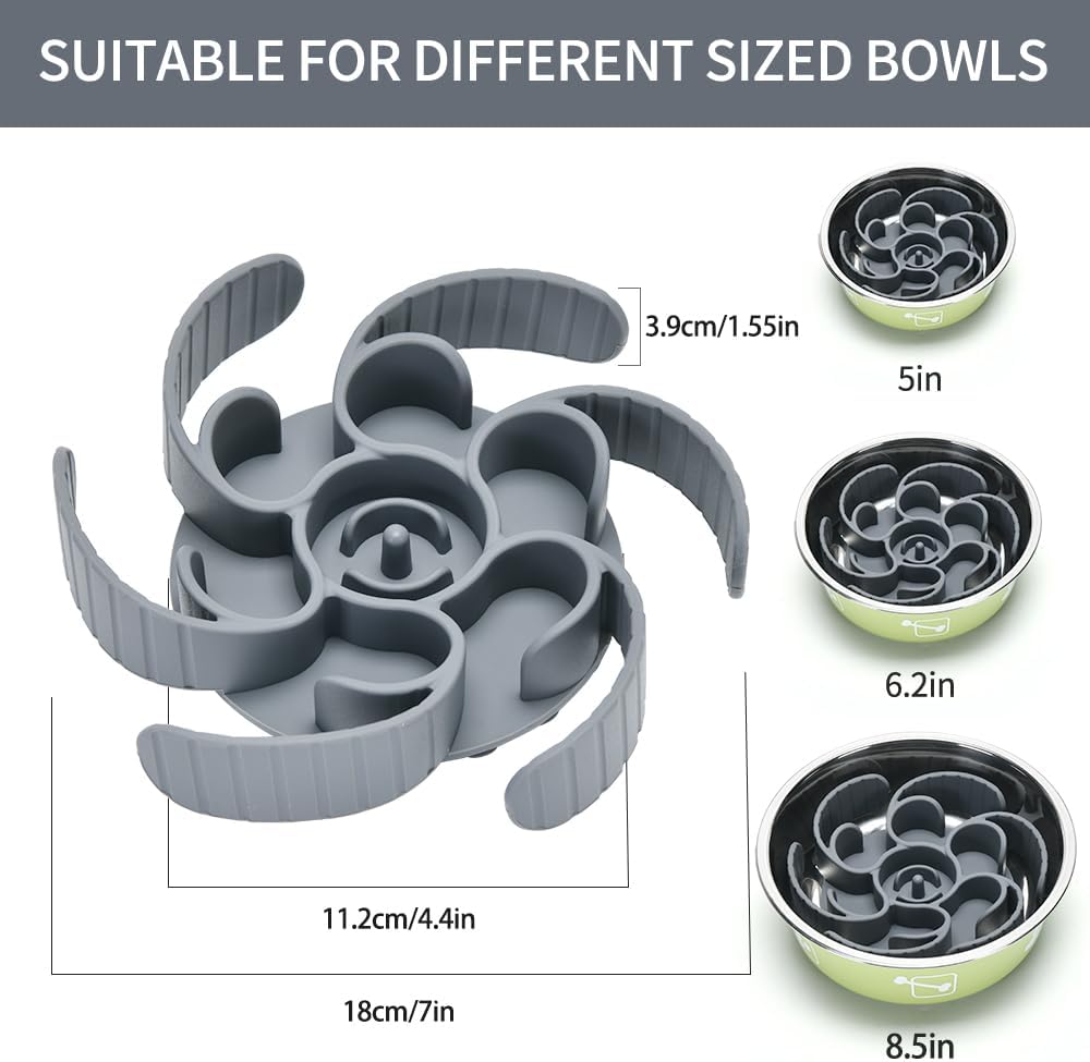 Slow Feeder Dog Bowls Insert,Third Generation upgradedSuper Firm Eating Bowl（Cuttable） for Large Breed and Medium