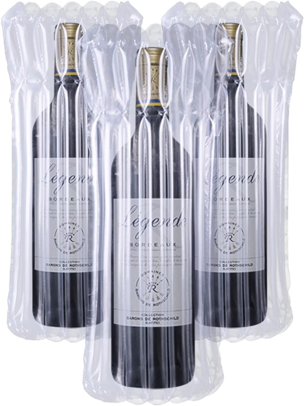 Wine Bottle Travel Protector Bags, 100 Pack Inflatable Air Column Cushion Bubble Bags, Reusable Wine Bottle Protector