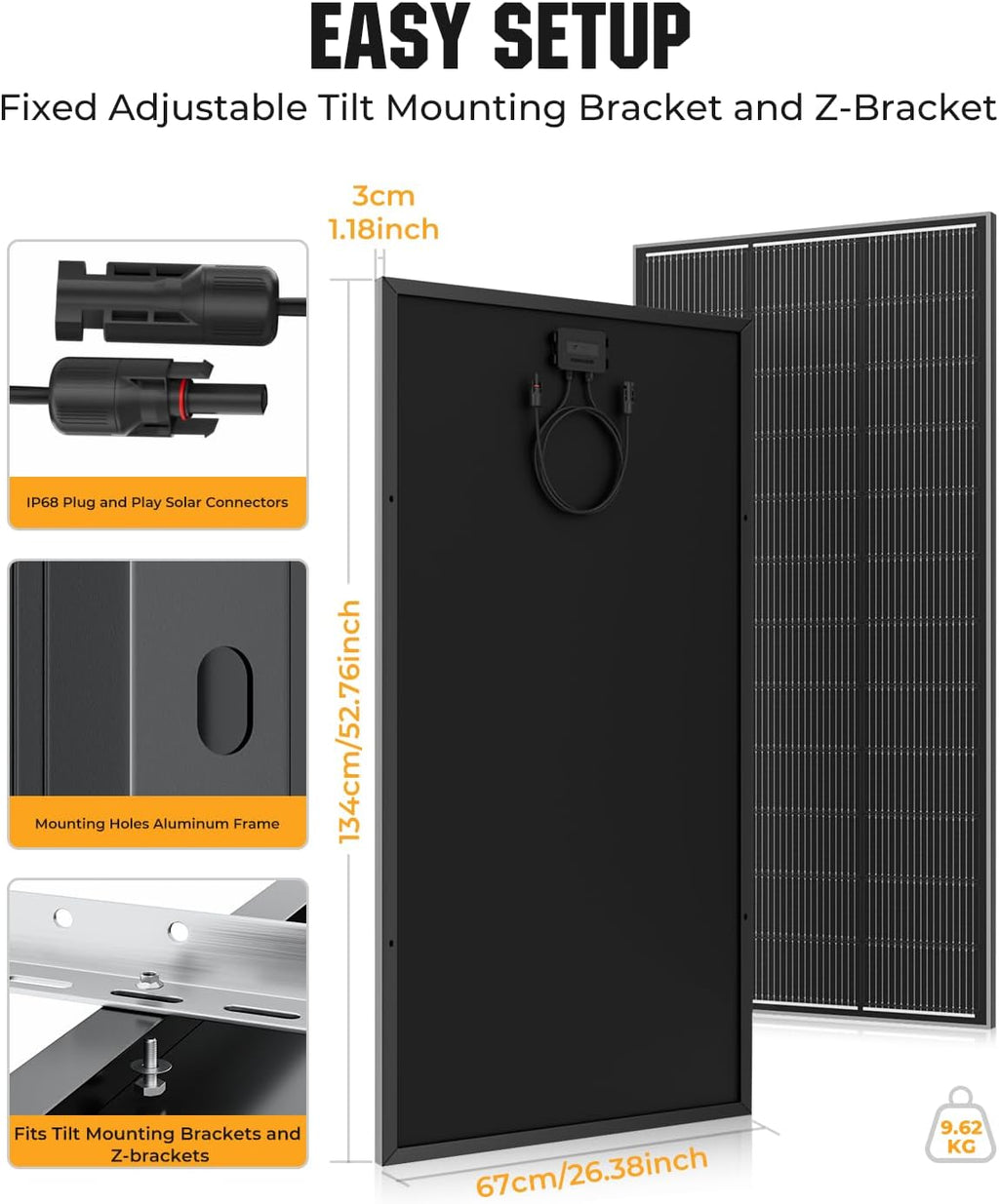 200 Watt Solar Panel 18BB, 25% High Efficiency, N-Type 12V 200W Solar Panel | Monocrystalline PV Modules, for