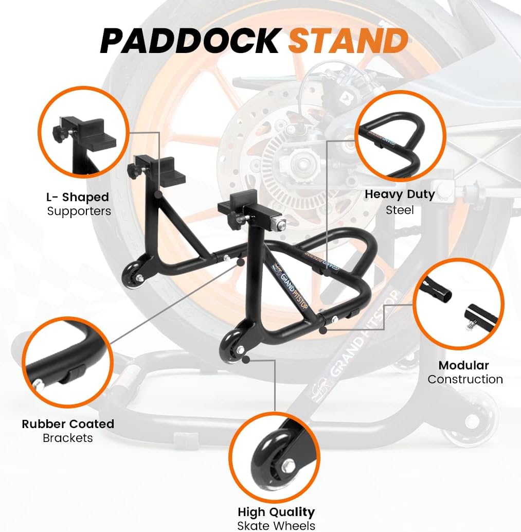 Motorcycle Stand, Paddock Lift Stand for Rear Wheel with Fork & Swingarm Spool,Weight Capacity 529 lbs/240 Kg's