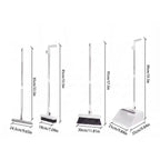 4-in-1 Broom and Dustpan Set, Long Handle Broom with Built-in Squeegee