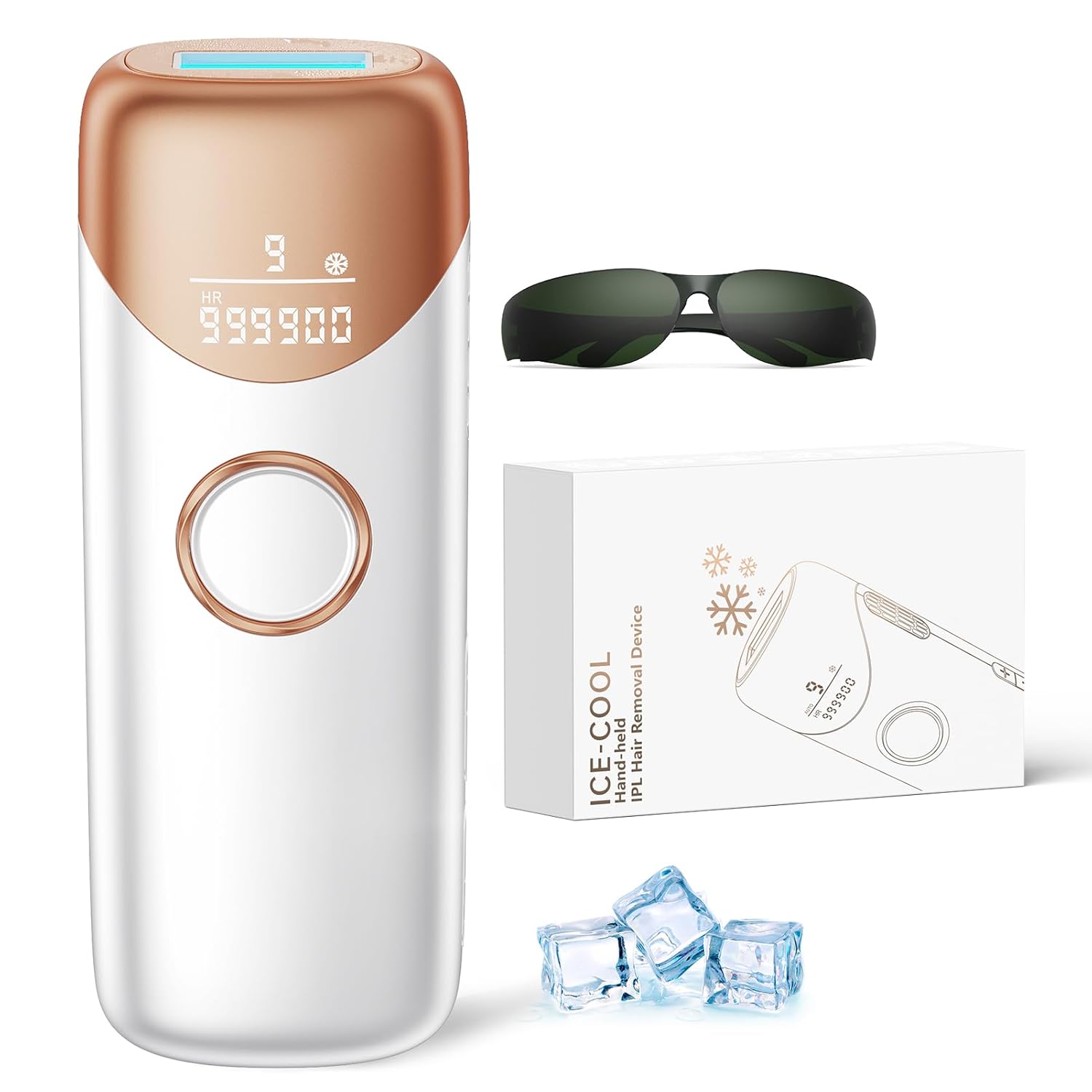 Laser Hair Removal for Women, 97.6% Hair Reduction in 2 Session, 5℃ Ice Cooling IPL Hair Removal Device, Hair Removal