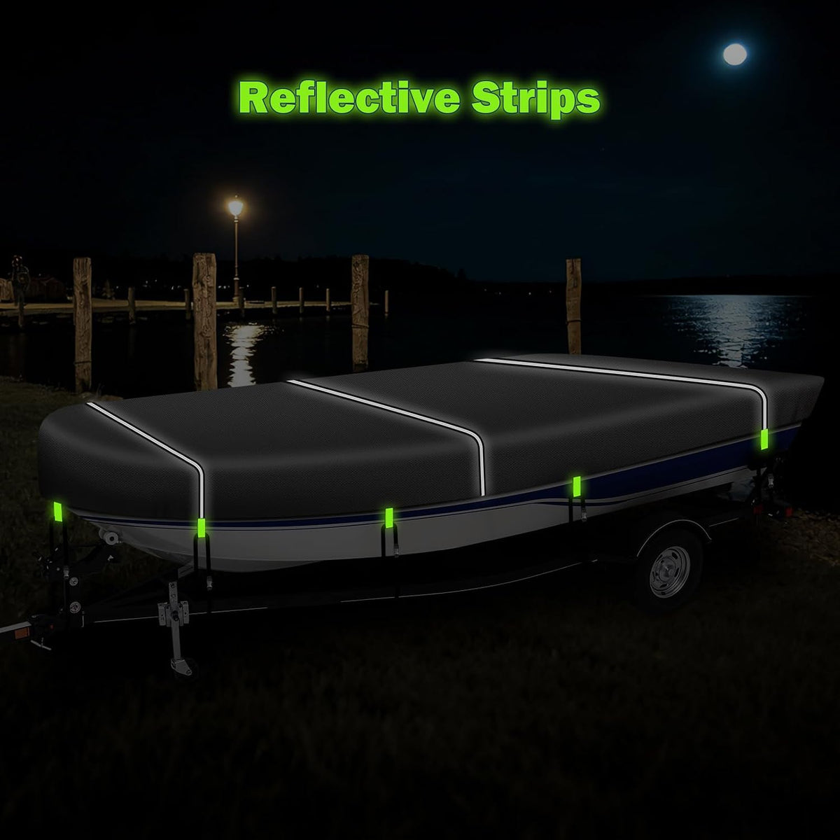 900D Oxford Jon Boat Cover 14-16FT, Waterproof Trailerable | 10 Windproof Heavy Duty Straps,Waterproof All-Weather
