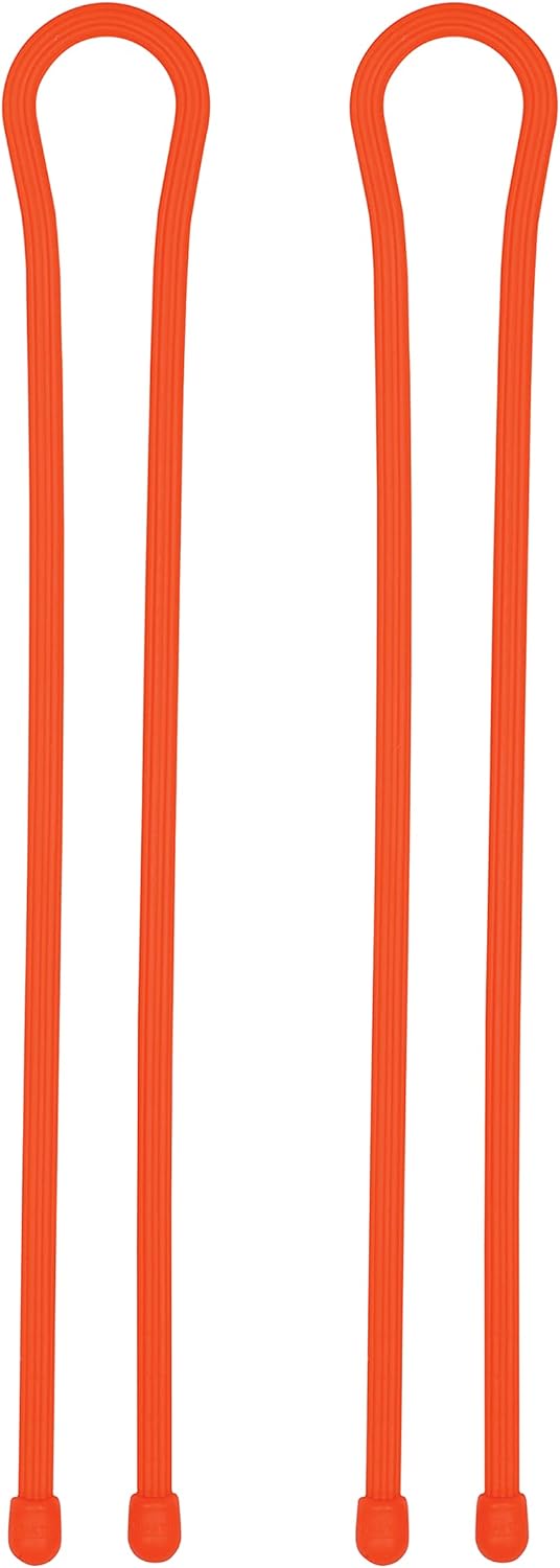 Gear Tie Reusable Rubber Twist Tie 24", 2-Pack, Bright Orange New Packaging