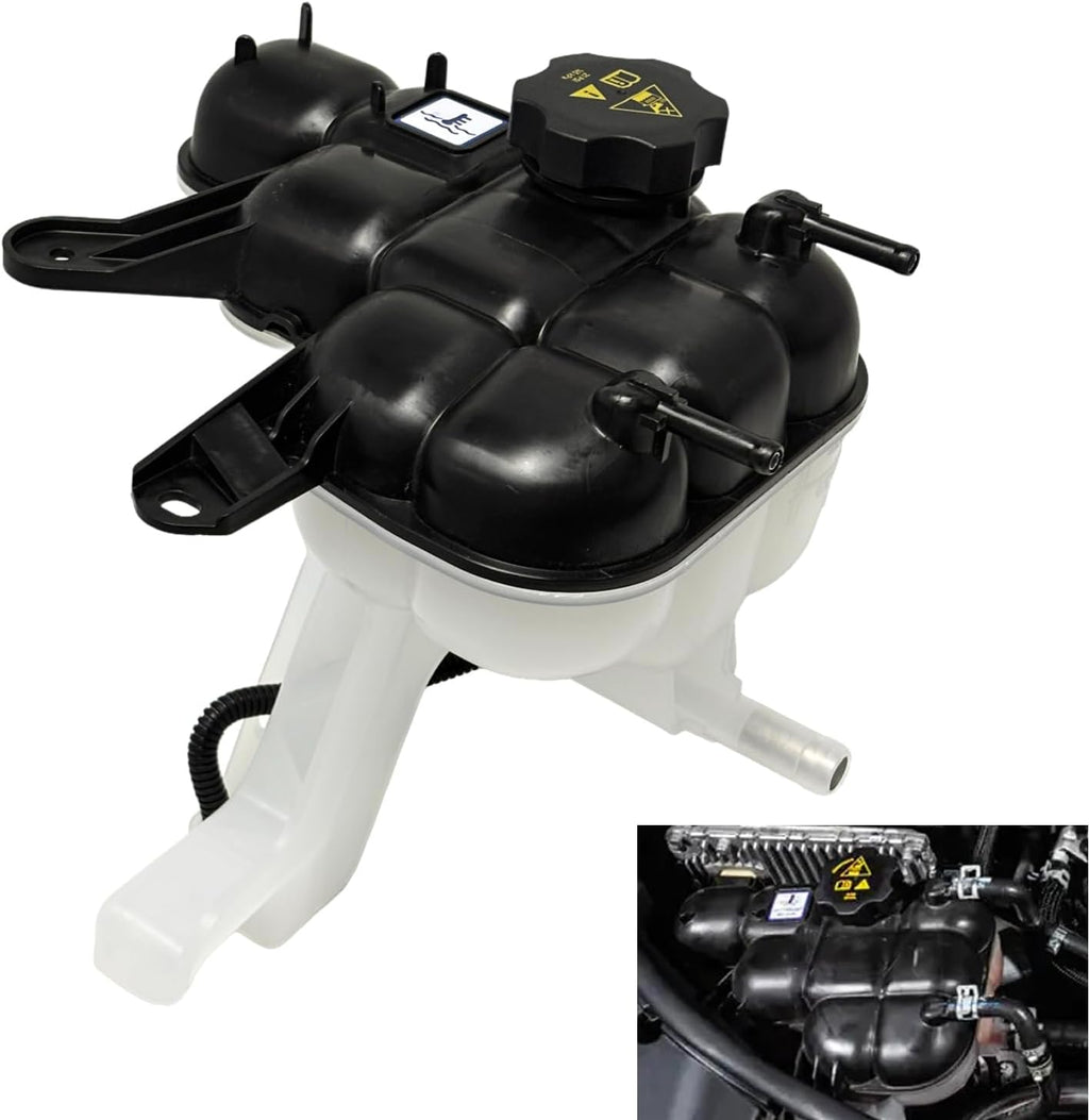 603-002 Engine Coolant Reservoir Tank with Cap & Hose, Compatible with 2016-2021 Dodge Durango V6 3.6L | 2016-2021 Jeep Grand Cherokee V6 3.0L 3.6L, Replacement Overflow Tank Replaces# 68244088AA